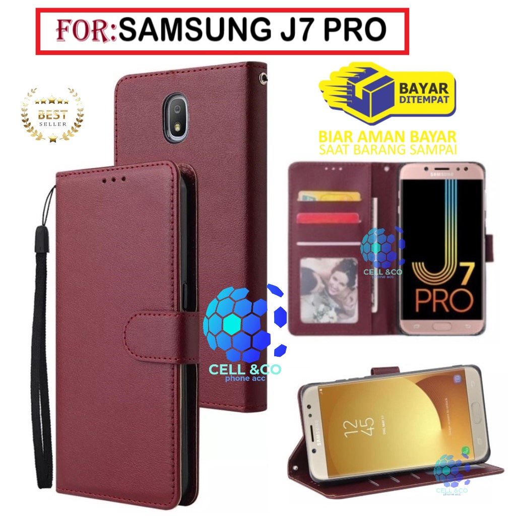 SAMSUNG J7 PRO CASE FLIP LEATHER WALLET PREMIUM FLIP CASE BUKA TUTUP KESING HP CASING FLIP CASE WALLET SAMSUNG J7 PRO