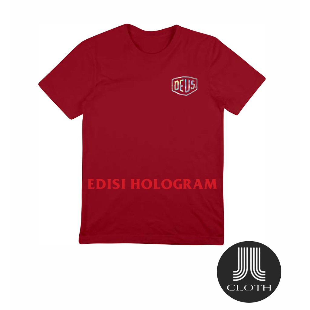 TSHIRT BAJU KAOS DISTRO PRIA WANITA DEUS LOGO HOLOGRAM COTTON COMBED 30S