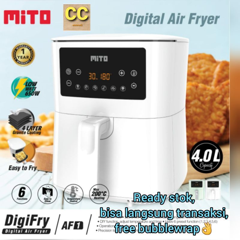 MITO AF1 Digital Air Fryer AF1 low watt 4L - Mito AirFryer DigiFry AF 1 GARANSI RESMI