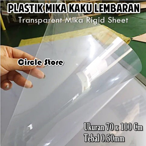 Plastik Mika Kaku Transparan Lembaran PVC Rigid Sheet 70x100cm 0.50mm