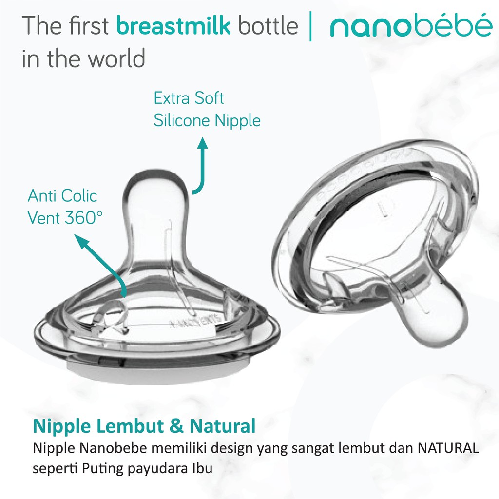 NANOBEBE - NANOBEBE REPLACEMENT NIPPLE PREEMIE- 0+ MONTHS SLOW- 3+MONTHS MEDIUM - 6+ MONTHS FAST - 6+ MONTHS Y CUT - PUTING BOTOL SUSU ASI BAYI