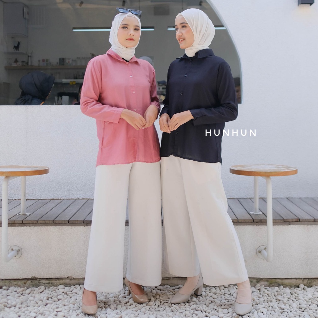 Maudy Shirt / (Rayon) Kemeja Basic Polos Rayon Pusatgrosir_solo/ Kemeja Atasan Murah Wanita Hits MAUDY KEMEJA KATUN RAYON // KEMEJA WANITA