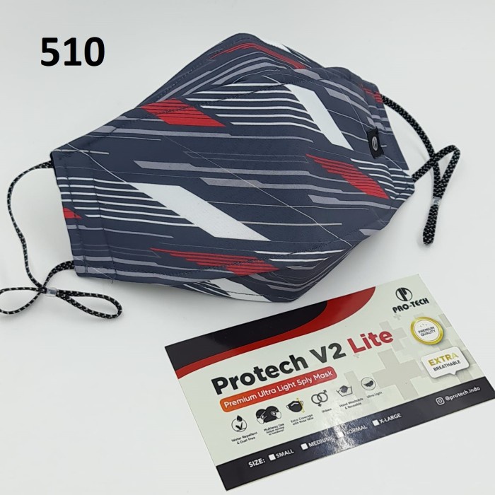 MASKER KAIN PROTECH V2 LITE PREMIUM 5 PLY MASK MOTIF 510