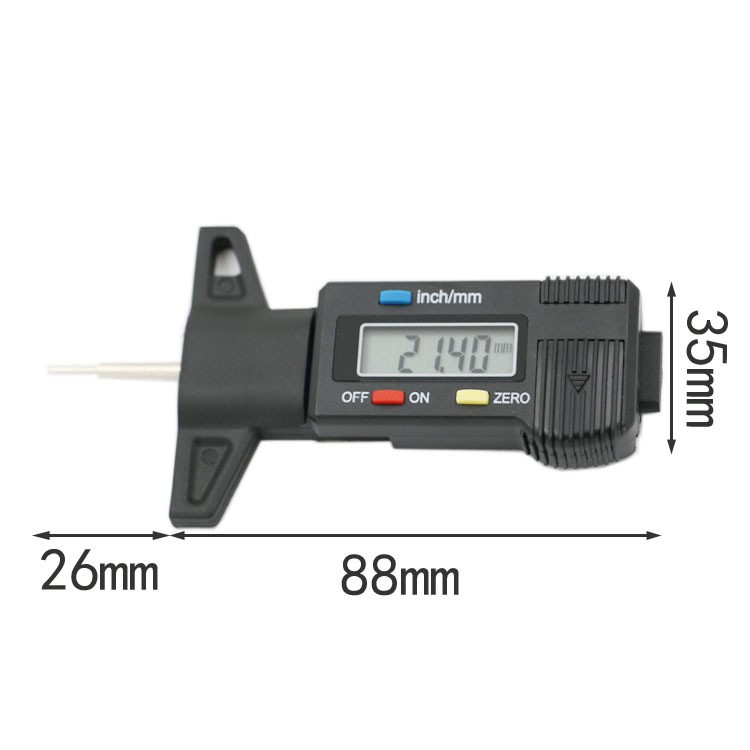 Alat Ukur Kedalaman Ban Digital Tyre Tread Depth Gauge - QST-601 - Black / Alat Ukur Ban