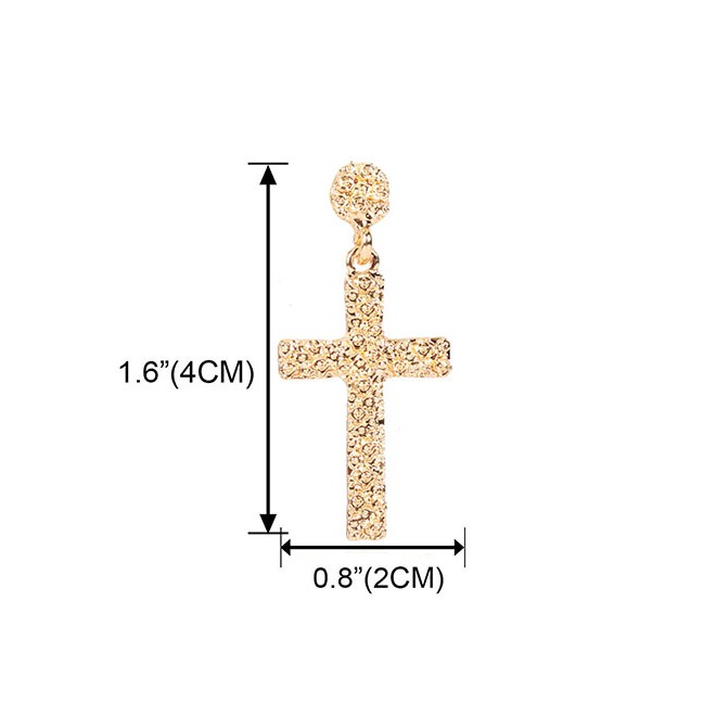 LRC Anting Tusuk Fashion Alloy Alloy Geometric Cross Earrings K97075