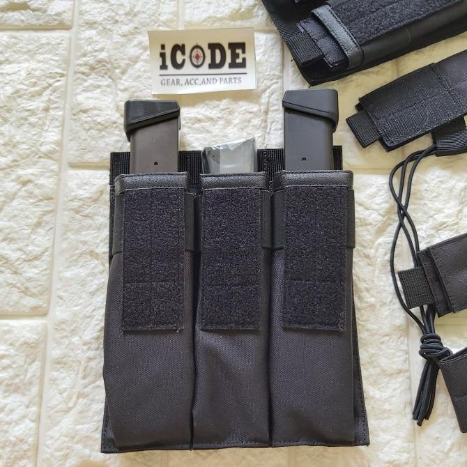 long mag magazine holster triple for mag arp9 kriss mp5 glock qrf dll Star Seller