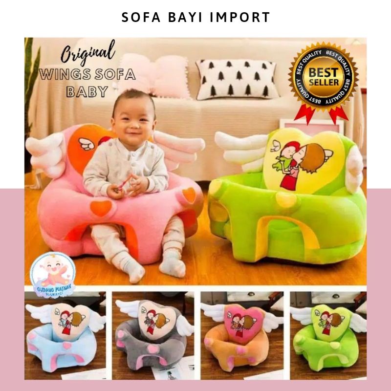 Gratis Isi Sofa kursi bayi belajar duduk makan karakter sayap import Multifungsi