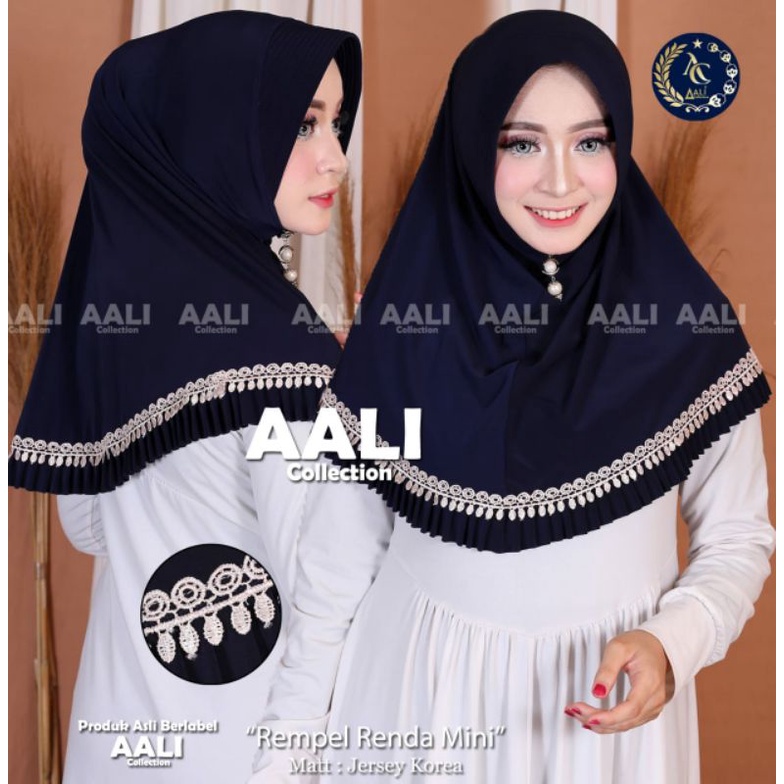 Aali Collection Jilbab Rempel Renda Mini Polos Jersey Korea