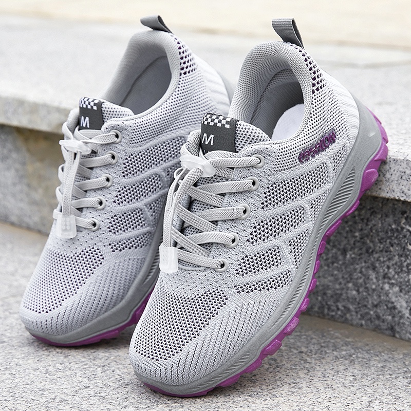 QingShui Sepatu Sneakers Wanita Kasual Sepatu Wanita Luar Bernapas Non-Slip Sport Shoes