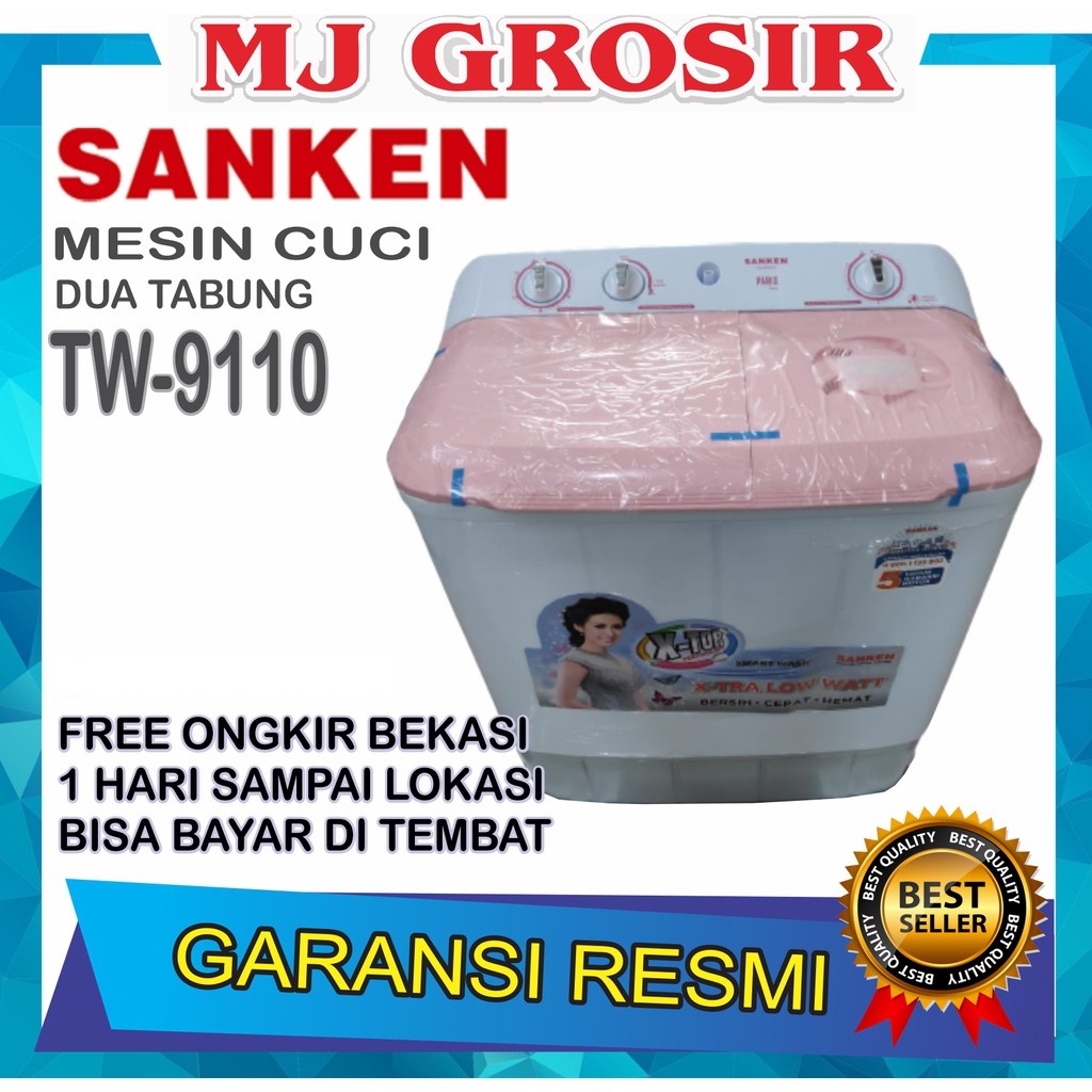 MESIN CUCI SANKEN TW 9110 7KG 2 TABUNG TW9110 7 KG X TOR TECHNOLOGY