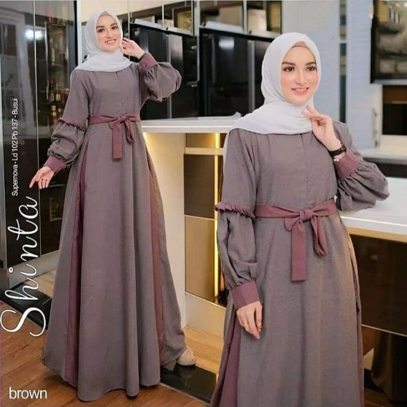 DRESS MUSLIM/ Baju wanita kekinian/ baju gamis/ dress/ baju wanita/gamis/SHINTA DRESS/fashion muslim