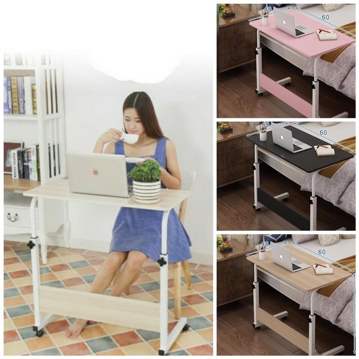 Stand Meja Laptop Komputer PC Meja Kerja Roda Portable