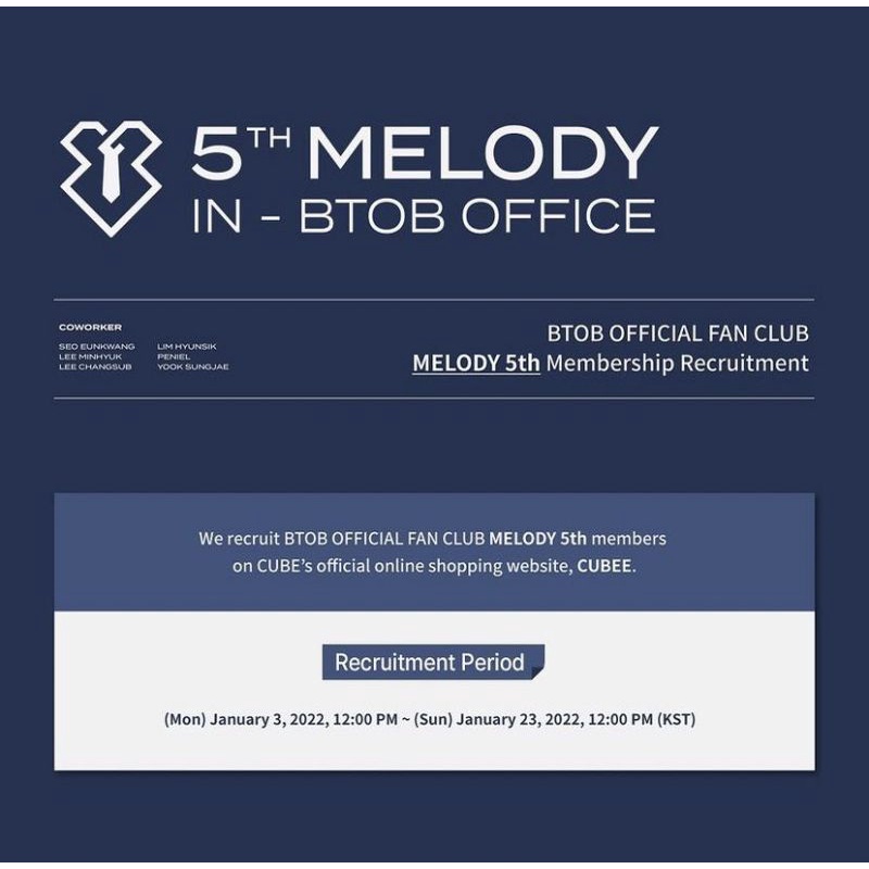 [DP] OPEN SHARING BTOB OFFICIAL FANCLUB MELODY 5TH MEMBERSHIP