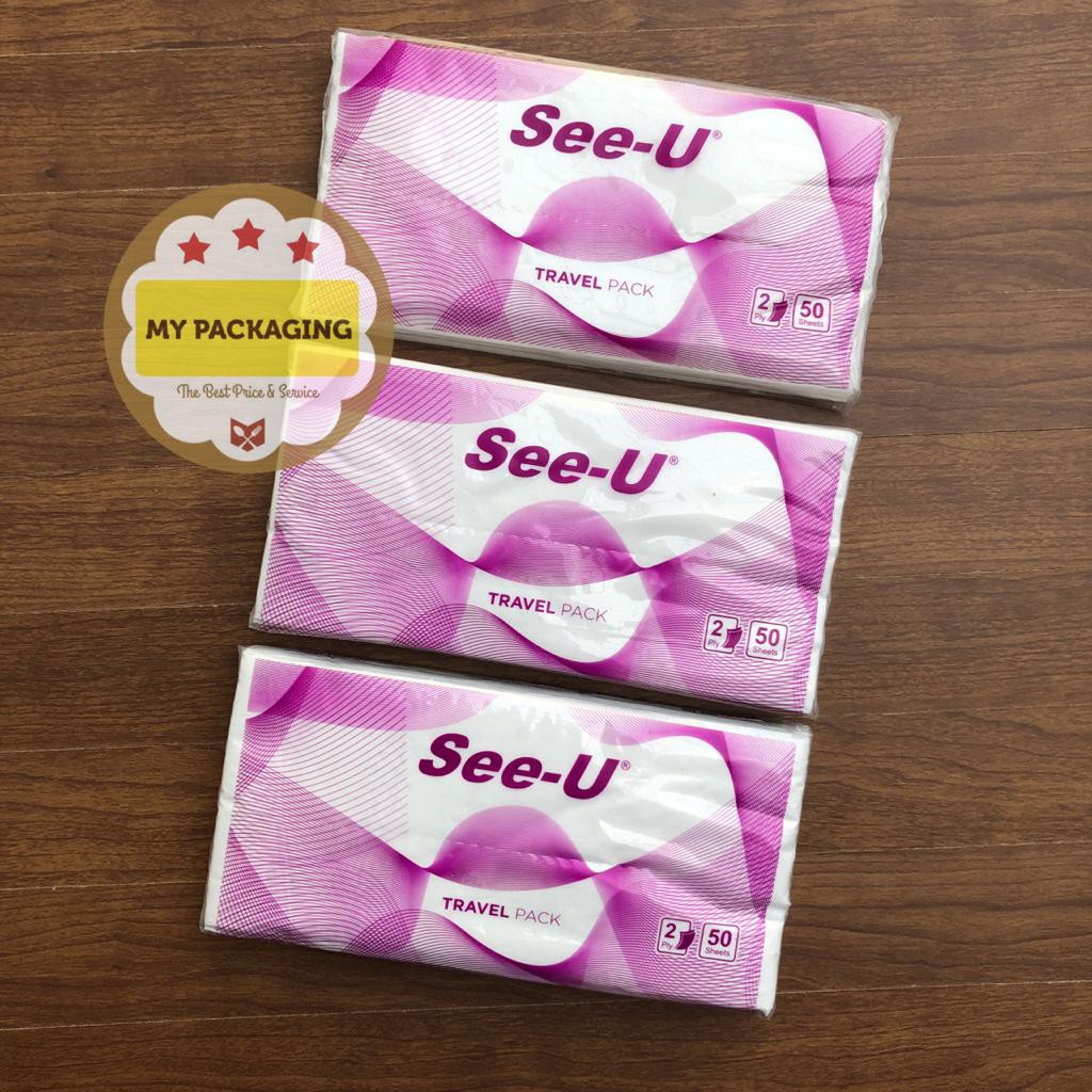 Tissue Facial SEE-U TRAVEL PACK 2PLY 50 sheets