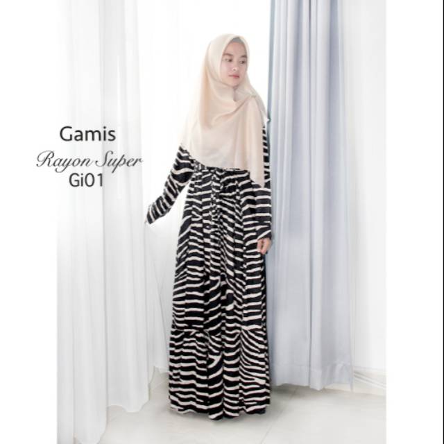 Gamis Rayon Motif Zebra