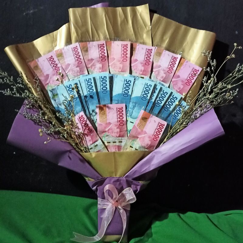 Buket bunga uang asli