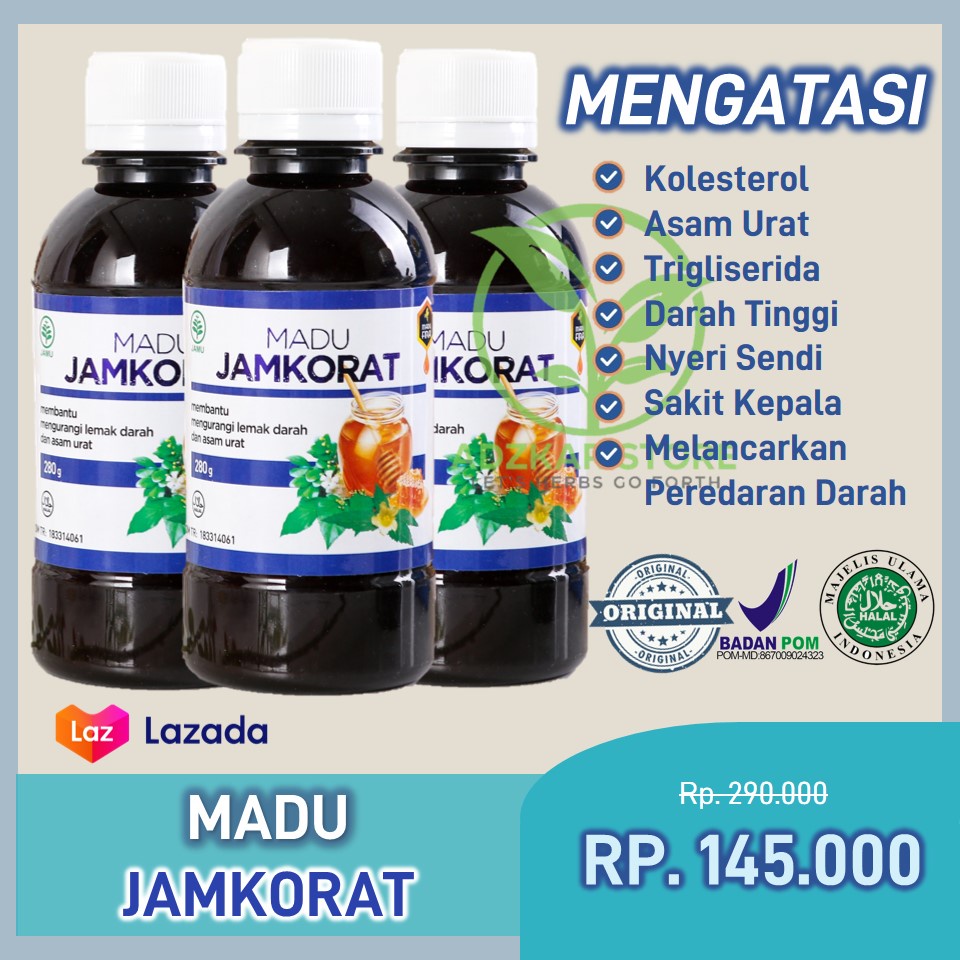 

Madu JAMKORAT Asli / Original Obat Asam Urat dan Kolesterol Nyeri Sendi - Madu Fira 280gr