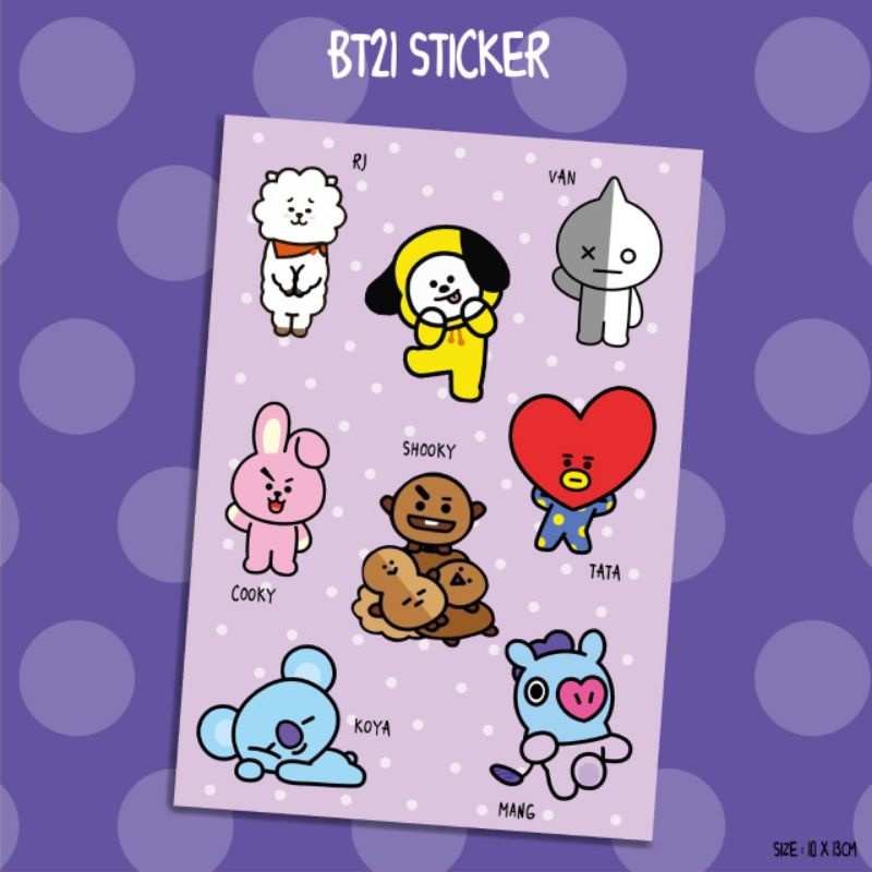 STICKER BT21 GRUP/STICKER HP BT21/STICKER SEBRAGUNA