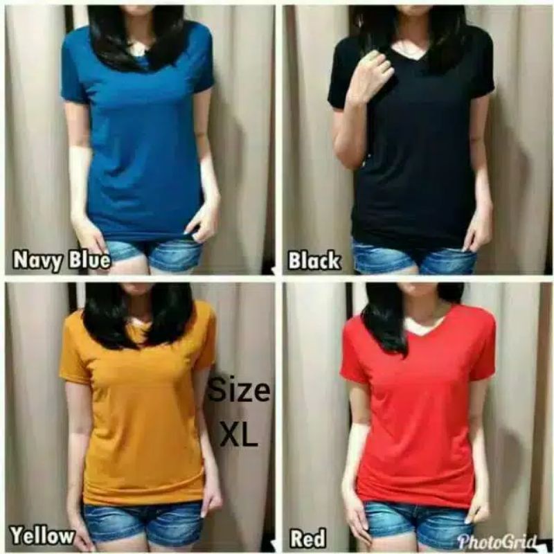 Arifirn Vneck - Kaos Polos Wanita | Baju Wanita