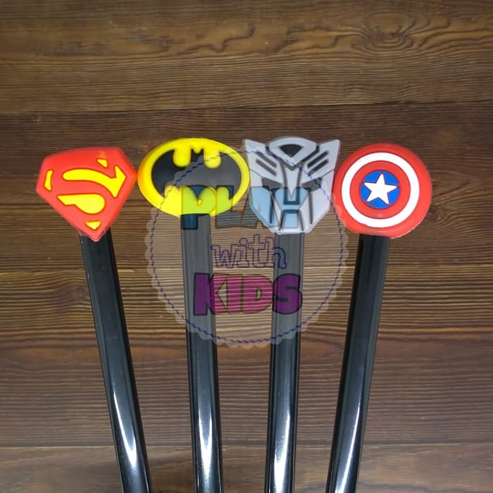 

Pen Karakter Logo. Alat Tulis Sekolah. Lucu Unik Imut - Superman