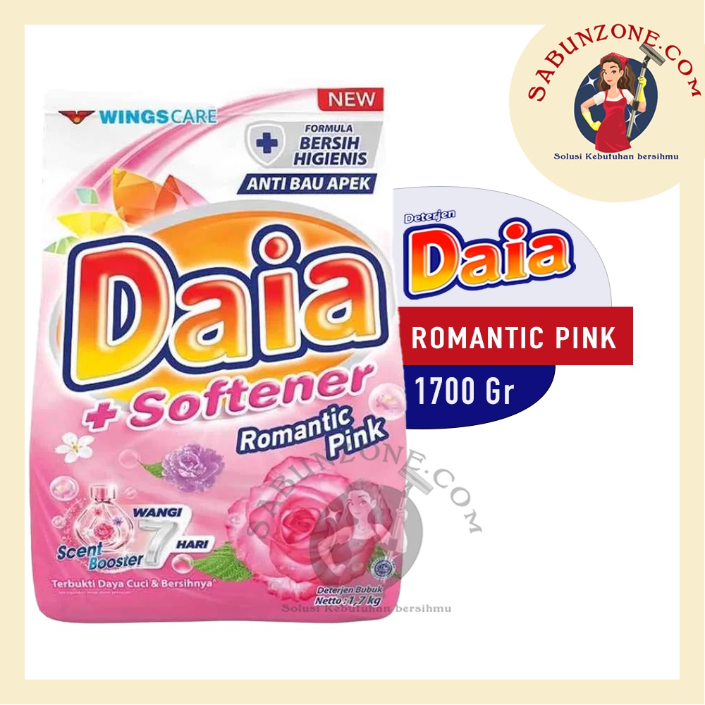 Deterjen Detergen Bubuk Daia Putih / Floral Blossom Orange / Romantic Pink / Violet Passion Ungu / Hijab Clean &amp; Fresh Hijau Biru 1,6/1,7 kg