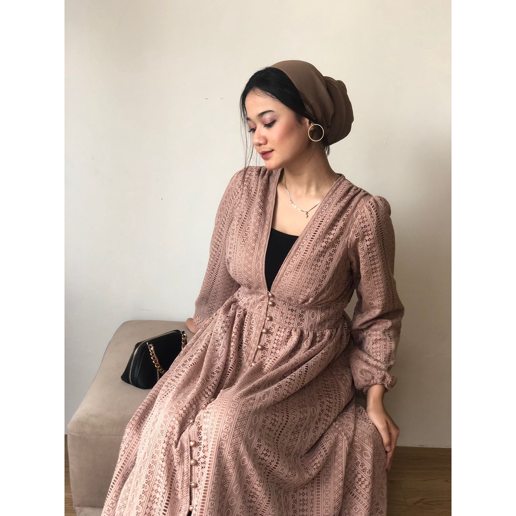 Zéa - Zahra - Dress Kondangan Lebaran Brukat Brokat Busui Maxi