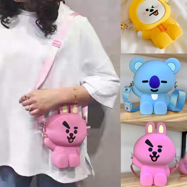 Tidak Diragukan.. Tas Selempang Karet Jelly Anak Perempuan Kartun Karakter Unicorn Miki Bear Panda B