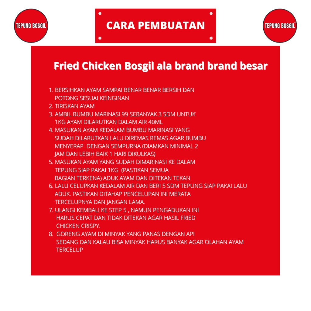 Tepung Premium Siap Pakai Berat 1kg untuk Fried Chicken, Ayam Geprek, Tahu Crispy dll