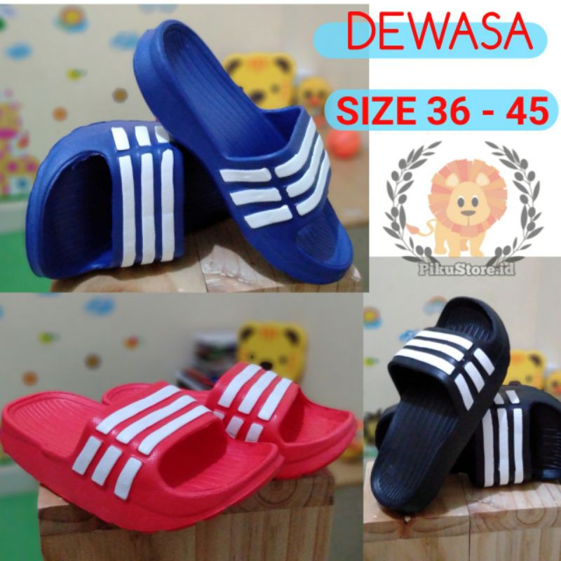 PIKU] Sandal slop DEWASA SIZE 36-45 motif ADIDAS sandal anak