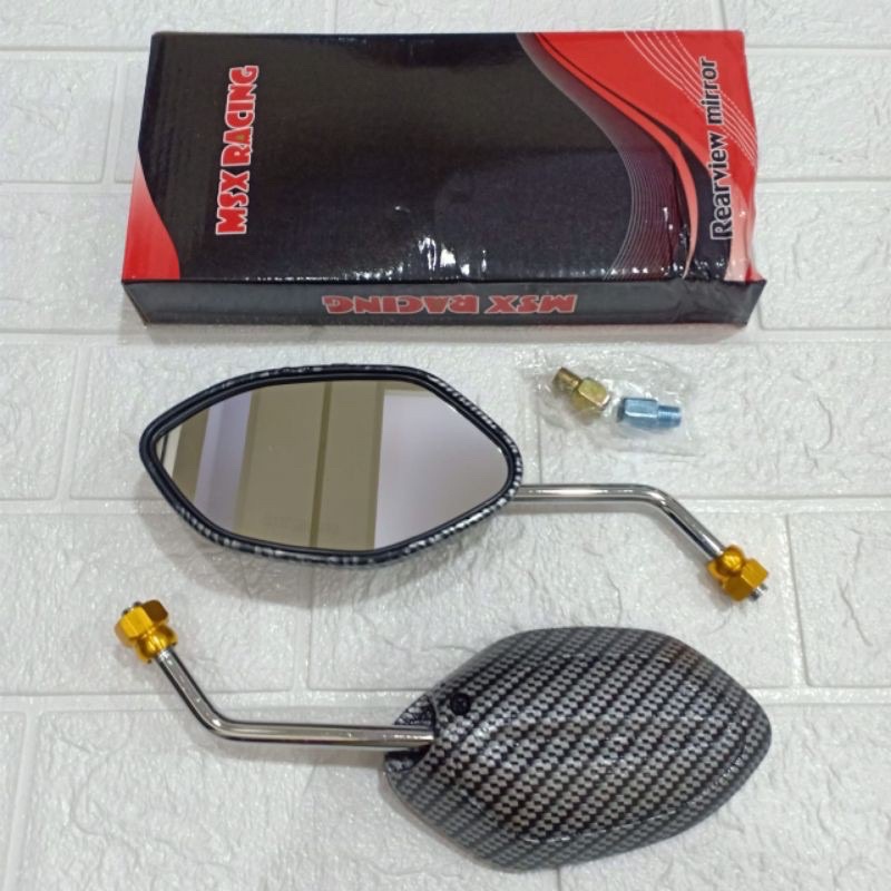 New Spion Karbon Model Beat Tangkai Crome  Drat Honda &amp; Yamaha KING DIAMOND89