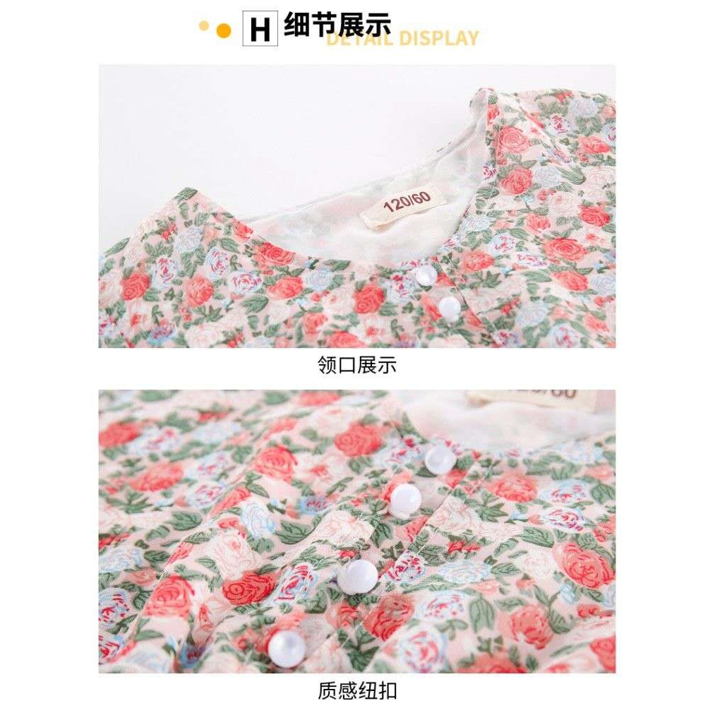 Gaun anak perempuan style casual bahan Chiffon dress anak cewek import 5-10 tahun-5