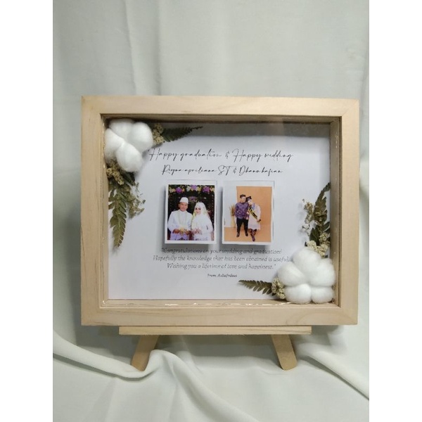 KADO PERNIKAHAN | KADO ULANG TAHUN |  FRAME  3D BUNGA KERING | FOTO POLAROID UNTUK PERNIKAHAN | KADO