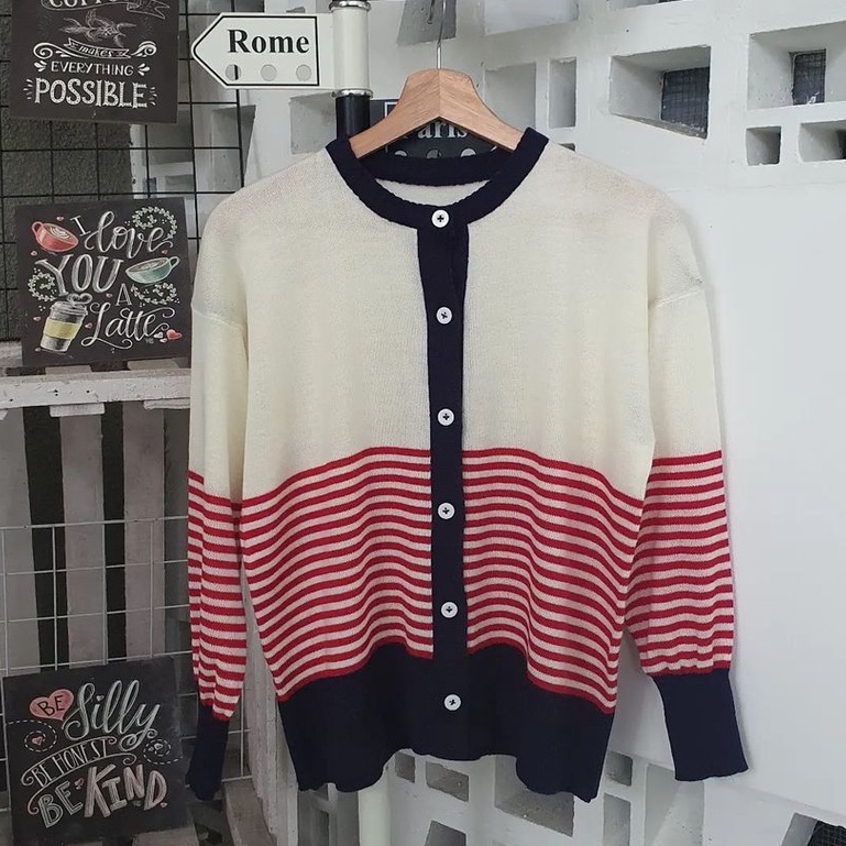 Outwear Enzie Blaster Kancing Cardigan Rajut Cewek Terbaru