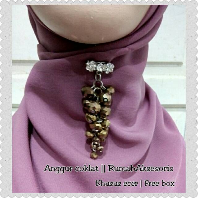 Bros dagu juntai anggur-coklat-FREE BOX