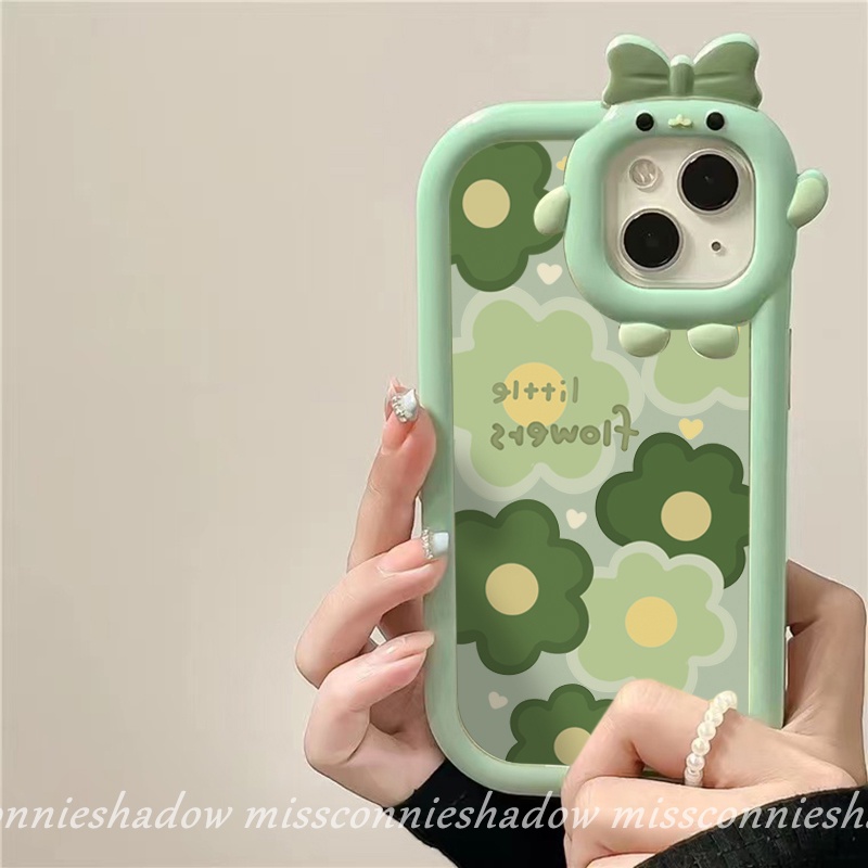Soft Case Desain Bunga Monster 3D Untuk OPPO A57 A17 A77 A15 A55 A54 A96 A16K A74 A12 A7 Reno 7 5F 5 4F A5s A95 A76 A53 A9 A5 A16 A15s A31 A5 A16 An A16 A16S A32 A3s Case Pelindung Earphone Bluetooth Airpod