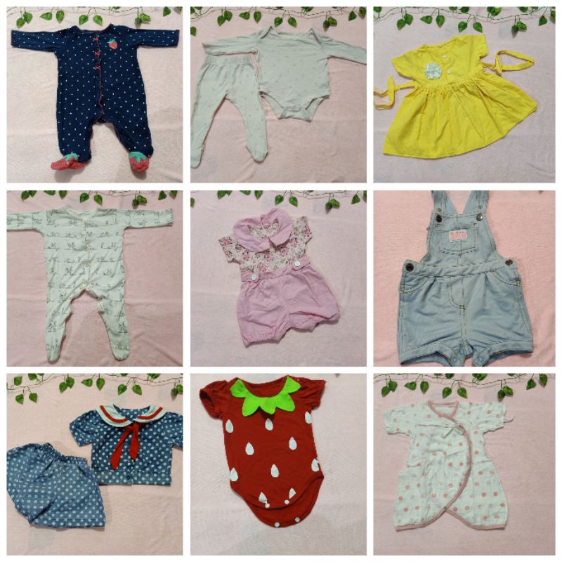 preloved baju newborn, jumper , romper , atasan , bayi , baby  0-3 bulan second bekas murah