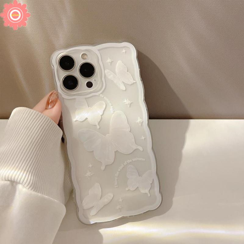 Soft Case Tpu Transparan Motif Bunga Kupu-Kupu Untuk iPhone 7Plus 8Plus XR 12 13 11 Pro Max X XS Max 6 6S Plus 7 8 SE 2020 Butterfly