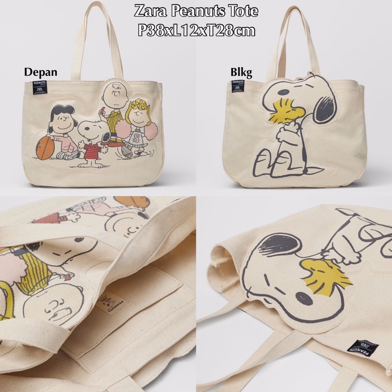 TAS TOTE  Z*RA SNOOPY/Z*RA SNOOPY/TAS WANITA Z310 Z*RAKANVAS TOTE BAG PREMIUM IMPORT