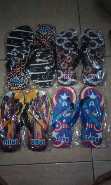 [sander_id] Sandal Nama Anak - Dewasa Karakter Batik