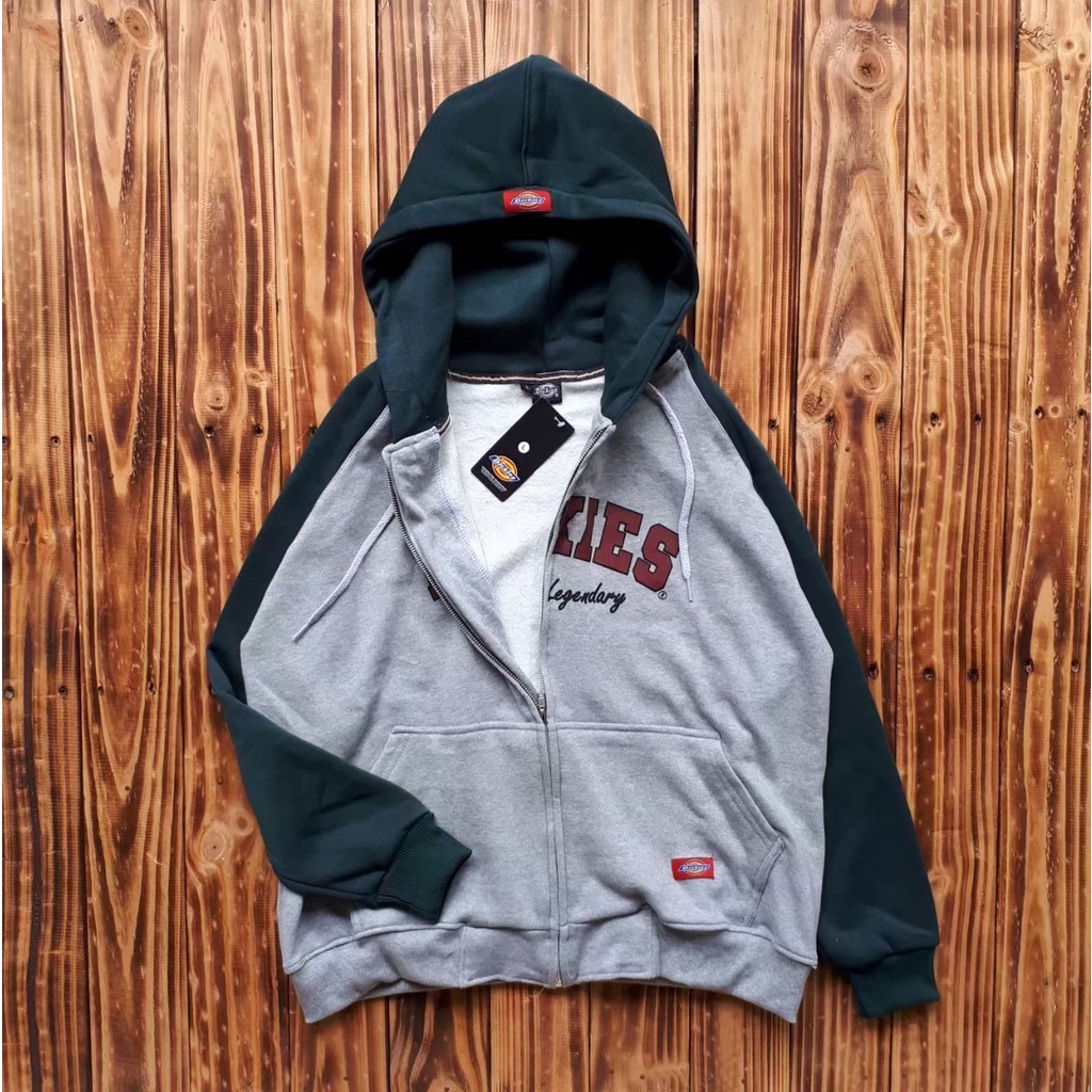 SWEATER HOODIE DICKIES AMERICAN LEGENDARY ZIPPER GRAY AUTHENTIC