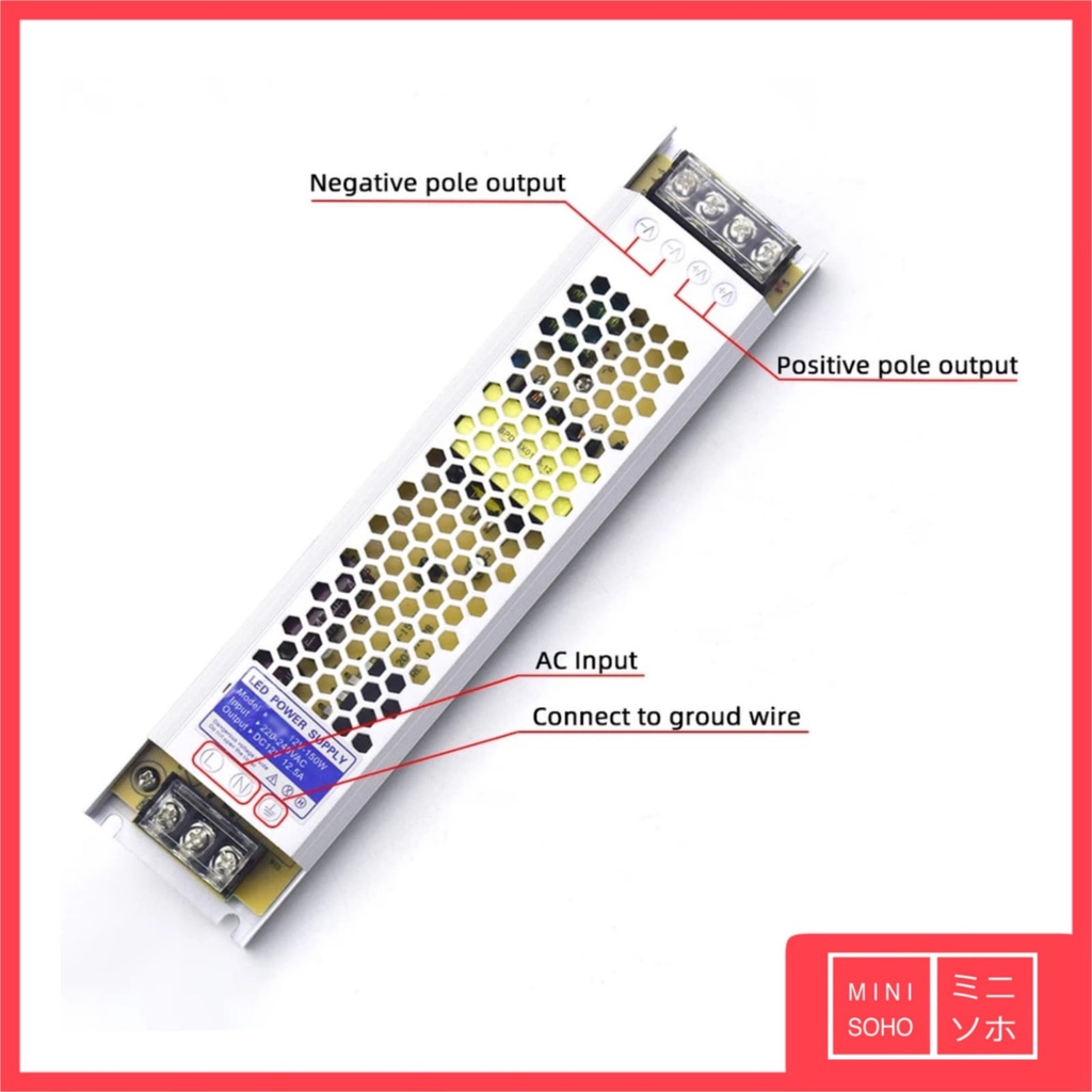 Power Supply Slim 12V 36W / 60W / 120W / 150W / 200W / 300W Watt 3A / 5A / 10A / 12.5A / 16.7A / 25A Trafo Indoor Light Box LED Strip