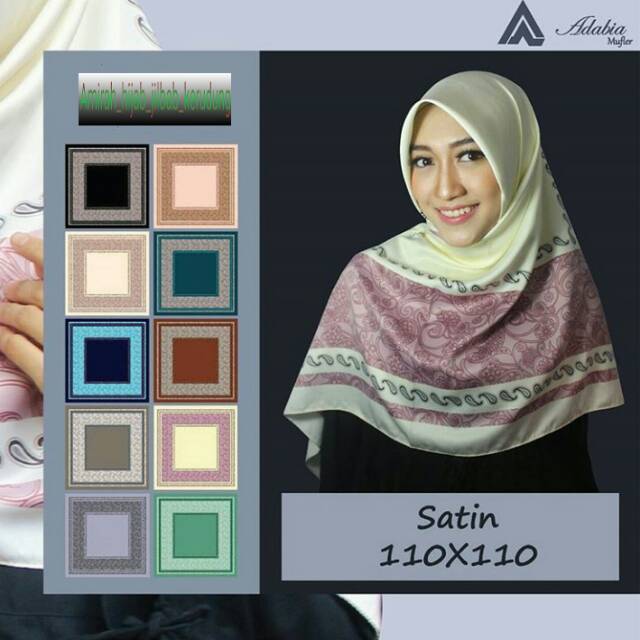 termurah Hijab segi empat / kerudung / jilbab / lamiz motif batik bahan satin sutra