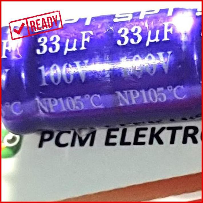 Elco Non Polar 33Uf 100V 33 Mikro 100 Volt 105' Pcmel29 Dijamin