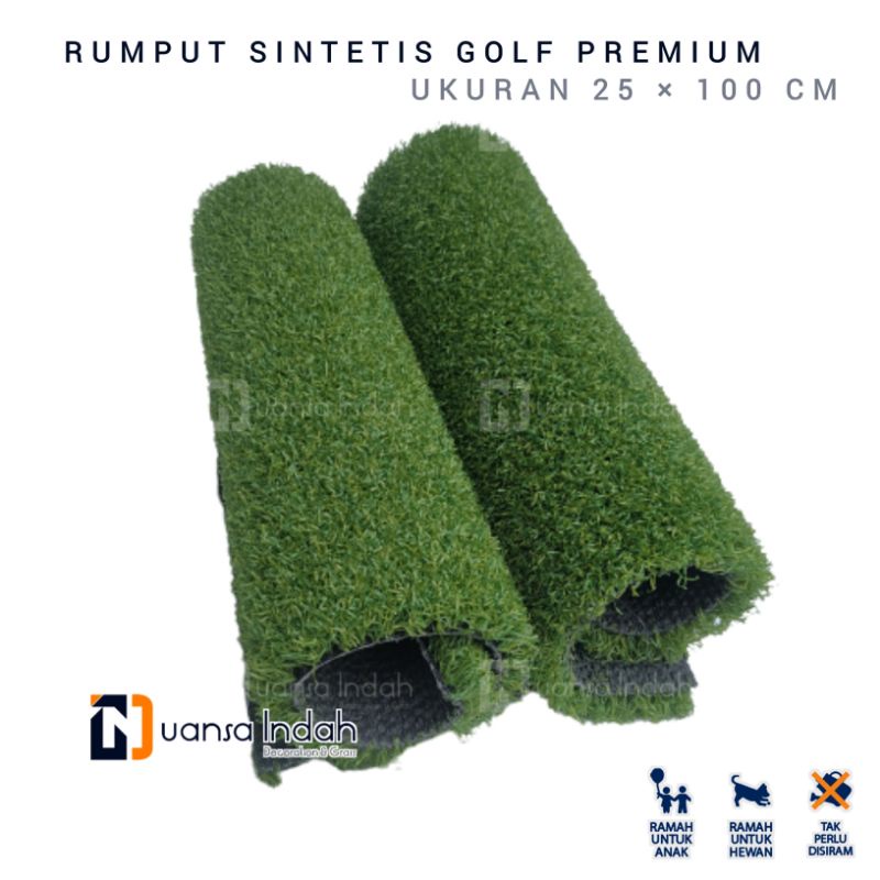 rumput sintetis type golf premium ukuran 25x100 cm