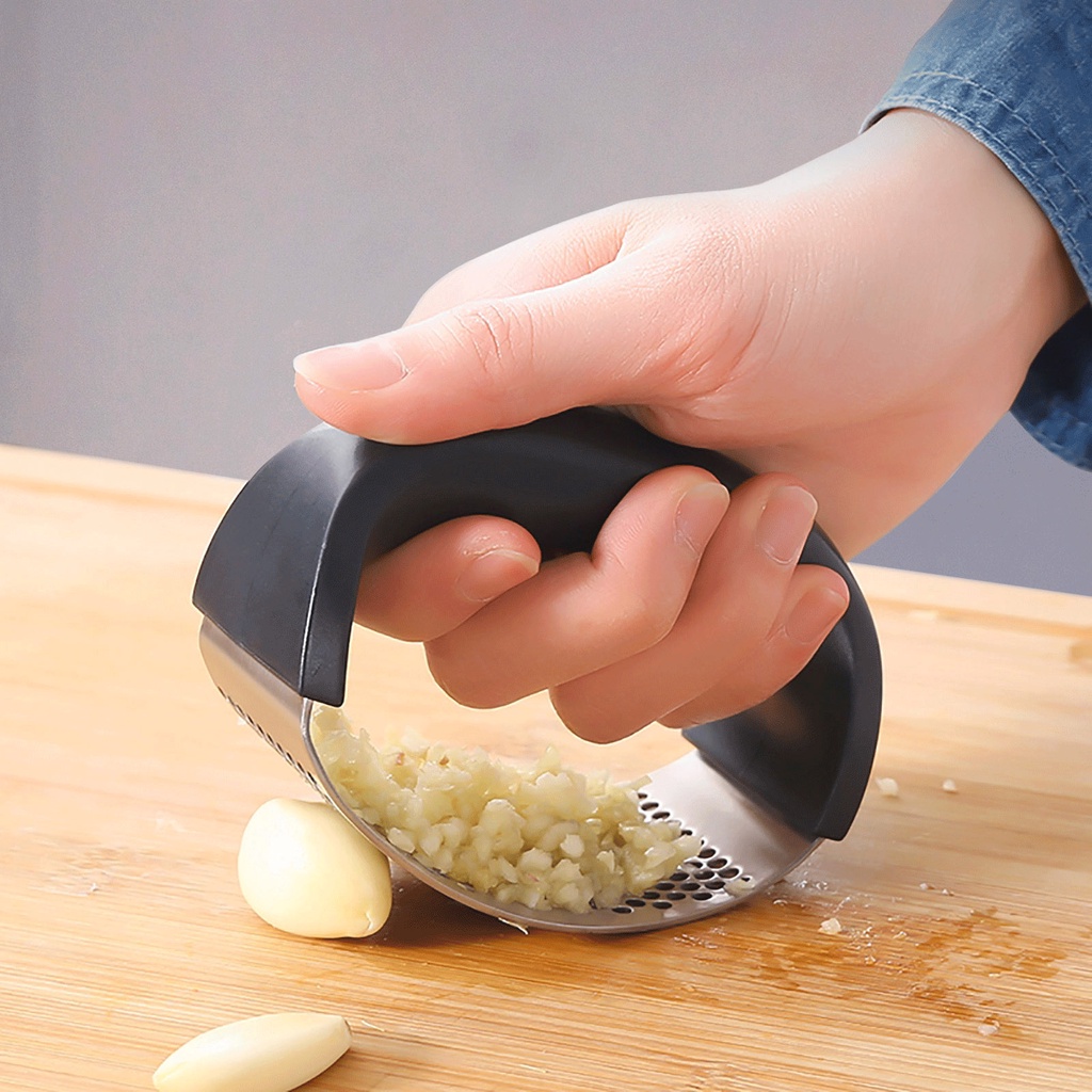 Garlic Press， Penggerus Bawang Putih Bumbu Dapur，Stainless Alat ，Penghancur bawang putih