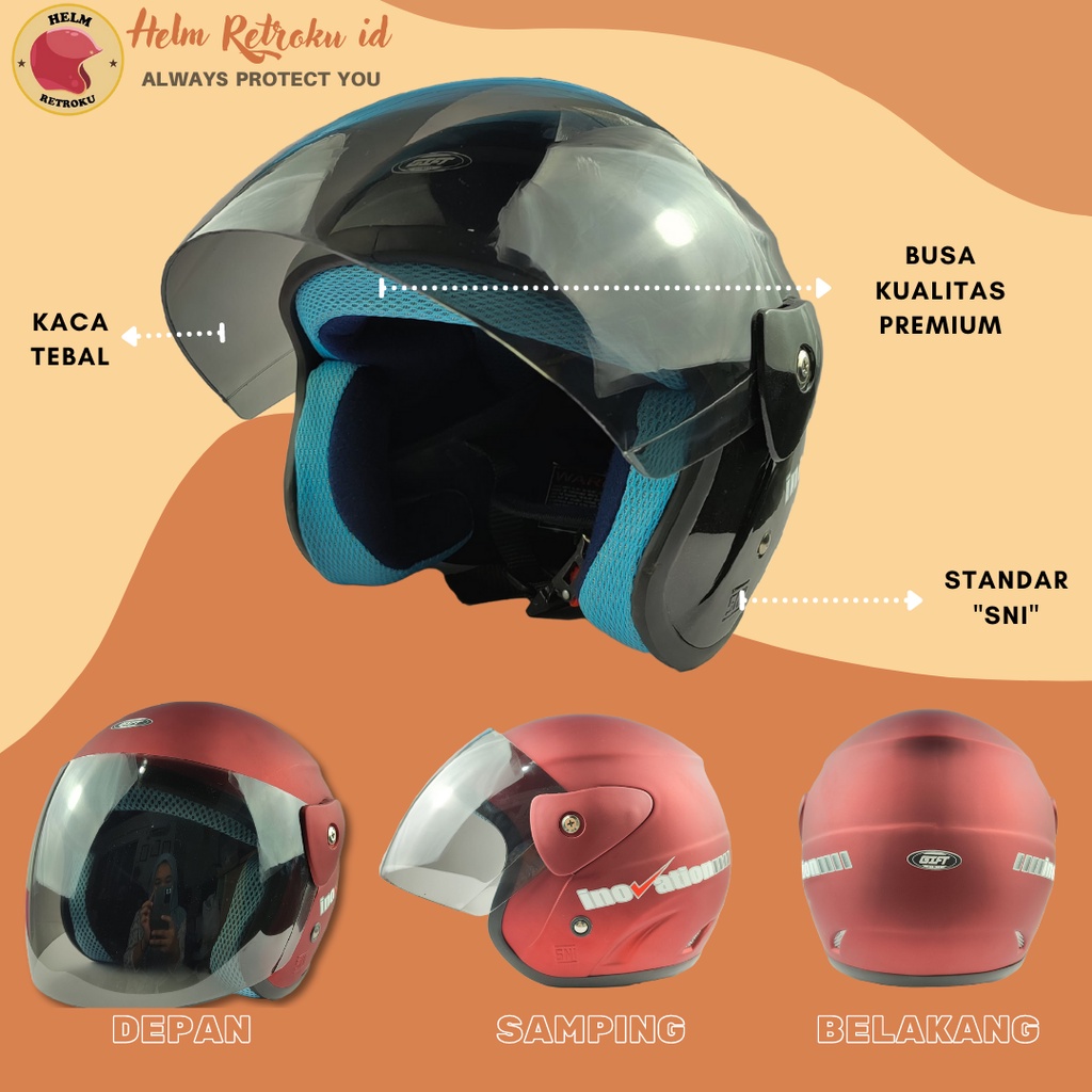 Helm Polos SNI half face helm Inovation polos