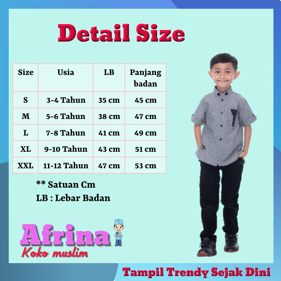 Baju kemeja anak laki laki cowok umur 3 12 tahun lengan pendek ARRA seri dzaky bahan oxford premium