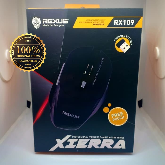 Mouse Gaming Rexus RX109 Wireless Proffesional Free Pouch Original