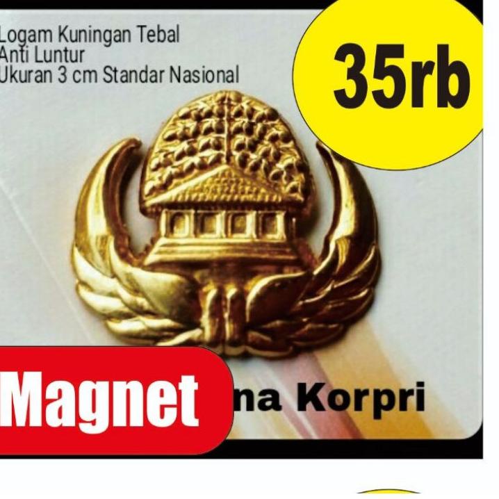 [KODE PRODUK FPYRN5254] Pin Korpri - Magnet - Kuningan Asli - Anti Luntur Selamanya