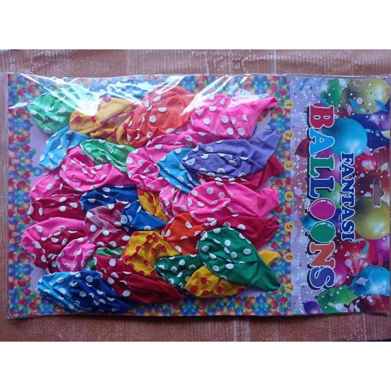 (40pcs)Balon Lembar Timbul Love Panjang Bulat Fantasy Latex Jumbo Dekor Warna -Warni Grosir Murah 1 Pack